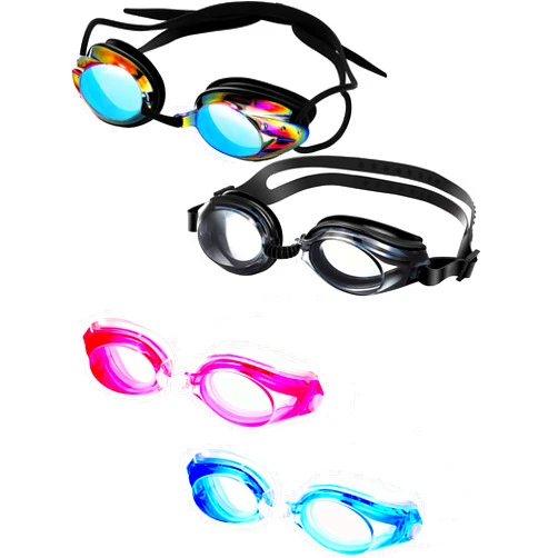 Chinco 4 Pairs Triathlon Swim Goggles, Swimming Goggles Anti Fog Shatterproof UV Protection Goggles, Assorted Colors