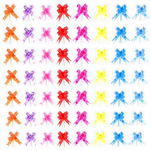 QfwdfcTrenz 80 Pcs 8 Colors Pull Bows for Gift Wrapping Gift Bows Basket Bow Holiday Gifts Wrap Pull Reusable Decoration Present Wrapping Décor Bow for Wedding Christmas Birthdays Thanksgiving Gifts Decorations
