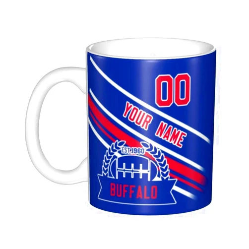 Generic Buffalo Personalized Custom Coffee Mugs,Buffalo Novelty Coffee Cups,Can Brew Coffee,Hold Hot Water And A Variety Of Beverages,Classic Gifts For Sports Fans!
