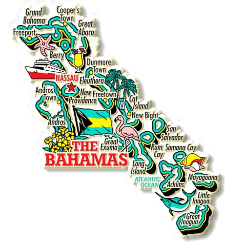 Classic Magnets The Bahamas Jumbo Country Map Magnet by Classic Magnets, Collectible Souvenirs Made in The USA