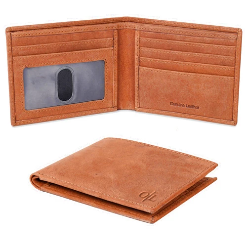 Oak Leathers Slim Leather Wallet for Men (Cognac)