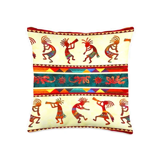 Zone - 365 Kokopelli Art Lover Cute Kokopelli Native American Southwest Boho Desert Pattern Throw Pillow