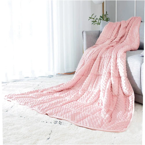 ALANSMA Reversible Weighted Blanket for All Season, Luxury Velvet, Warm and Cool, Adult Kids 15Lb Weighted Blanket, Enjoy Sleeping Anywhere(Pink,60