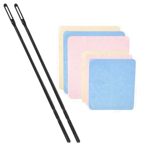 CONLI Flute Cleaning Kit 2 Flute Cleaning Rods with 6 Pack Flute Cleaning Cloth Musical Instruments Polishing and Cleaning Accessories - Pink, Yellow, Blue