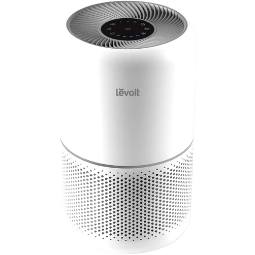 LEVOIT Air Purifier for Home Allergies Pets Hair in Bedroom, Covers Up to 1095 ft² by 45W High Torque Motor, 3-in-1 Filter with HEPA sleep mode, Remove Dust Smoke Pollutants Odor, Core300-P, White