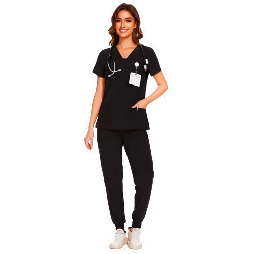 COZYFIT Scrubs for Women - V-Neck Top & Cargo Pants Scrubs Set with 10 Pockets