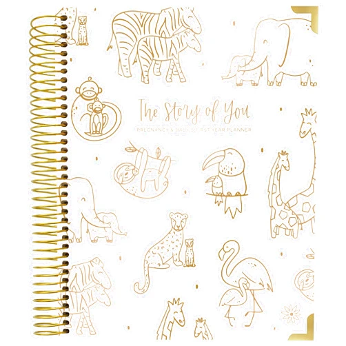 bloom daily planners New Pregnancy and Baby's First Year Calendar Planner & Keepsake Journal with Stickers - Hardcover Scrapbook Memory Book Organizer - (Undated) 8” x 10