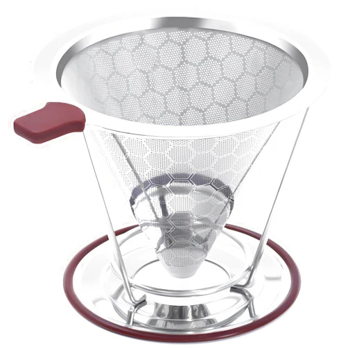 MISETTO Pour Over Coffee Dripper, MISETTO Stainless Steel Filter,Easy to Clean Paperless pour over coffee maker,Reusable Filter,Cone Dripper with Removable Cup