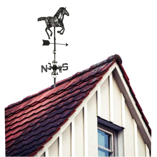 Generic CLYB Metal Horse Weather Vane Roof Mount for Garden Decor,Galloping Horse Weathervane,Stainless Steel Horse Wind Vane Outdoor Statue for Shed,Patio,Lawn,Country Cottage,Farmhouse