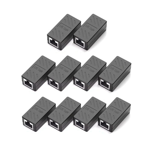 OseTub RJ45 Coupler Ethernet Extender Connector, in-Line Coupler Female to Female Ethernet Cable Adapter for Cat7 Cat6 Cat5 Cat5e Ethernet Cable (10 Pack)