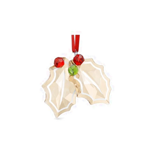 SWAROVSKI Holiday Cheers Gingerbread Holly Leaves Ornament