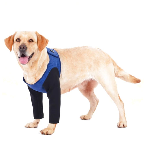 Cilkus Dog Sleeves for Wounds Both Front Legs，Cone Collar Alternative, Abrasion Resistant Dog Recovery Sleeve, Washable 2.5mm Thick and Waterproof, Breathable Pet Wounds Prevent Licking, Bite (Large, Blue)