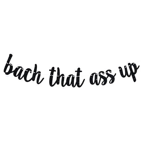 Ferastar Bach That Ass Up Banner, Bachelorette Banner, Bach and Boozy Bunting Sign, Bachelorette Bridal Shower Wedding Party Decorations Black Glitter