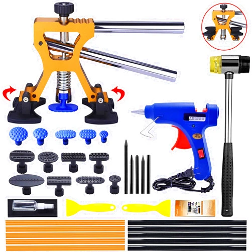 Manelord Auto Body Dent Repair Kit, Car Dent Puller with Golden Dent Puller for Auto Body Dent Removal, Minor Dent and Deep Dent Removal