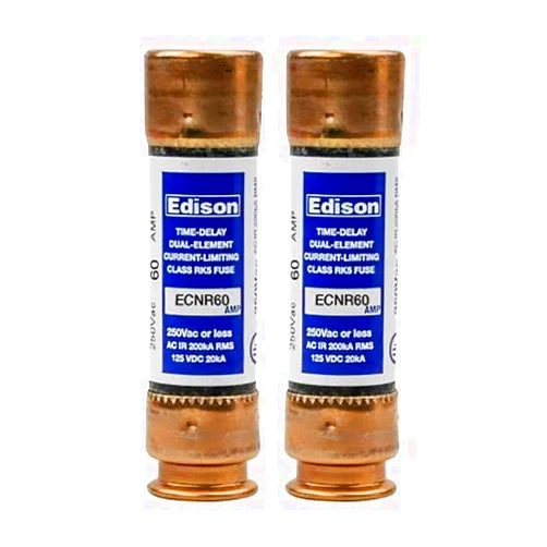 Edison (2 Pack) Compatible Replacement for Cefco CRN-R-60 - Edison Time Delay Fuse - 60 Amp 250V - RK5 Dual Element