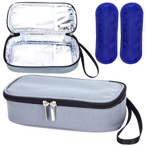 ISUSSER Breastmilk Cooler Bag with Ice Pack, Portable Insulated Breast Milk Storage Cooler Bag, Small Stylish Breastmilk Storage Bag Cooler with Wrist Strap (Grey)