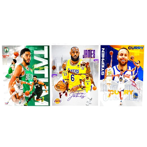 SneakPeek Arts NBA Wall Art Lebron James Stephen Curry Jayson Tatum Canvas Posters Room Decor Set of 3 Unframed 12 x 16