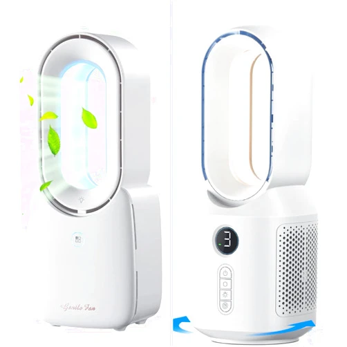 let'me Desk Fan,Portable Bladeless Fan 11.8 inch Small Personal Cooling Fan, 13 Inch Oscillating Fan for Indoors,Bladeless Fan with 3 Speeds, Small Office Fan