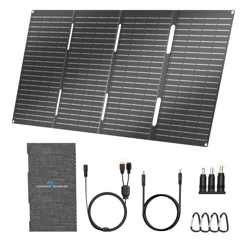 Ecosonique Technology Ecosonique 60W Portable Foldable Solar Panels Charger Fast Charging with USB-C PD3.0 USB-A QC3.0 DC 18V Output ETFE Coating Waterproof for Camping Backpacking Power Station Cell Phones Power Banks