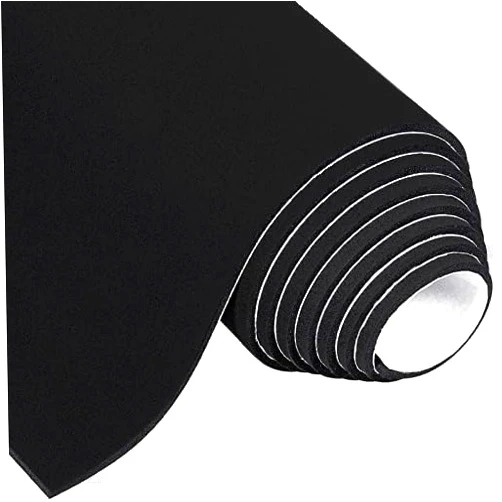 MAGZO Adhesive Foam Padding 1/8 Inch Thick x 12 Inch W x 59 Inch L, Black Thin Neoprene Sheets, Closed Cell Foam Sheet Roll