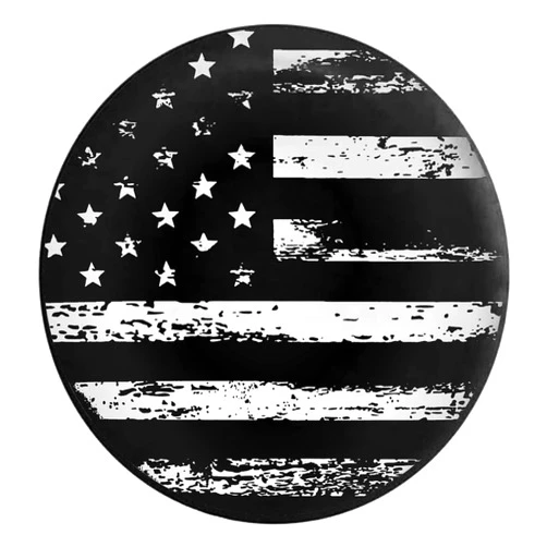 Leo IRis Rv Spare Tire Cover Wheel Black White Vintage American Flag Protectors Weatherproof Dust-Proof for Camper Universal for Trailer SUV Truck Camper Travel Trailer Accessories 14