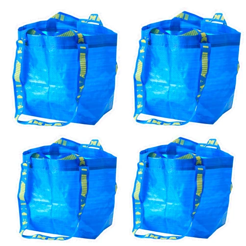 I-K-E-A BRATTBY Storage Organizer Bag Laundry Holder Blue polypropylene 10 5/8x10 5/8 (pack of 4)