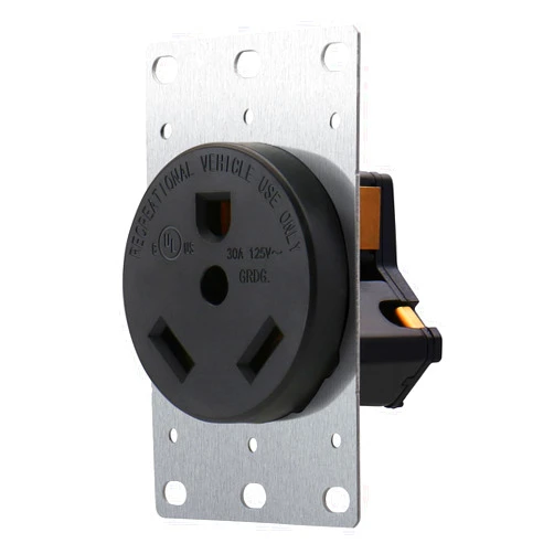 WENGART NEMA TT-30R Industrial Power Wall RV Receptacle 30Amp 125V 3 Pole 3 Wire Power Socket,Work for RV Trailer,UL Listed,Black