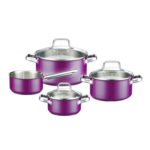 GSW Magic Colour 158251 4-Piece Pot Set, Purple