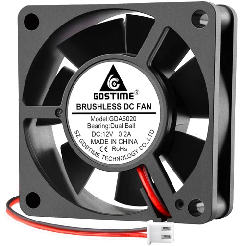 GDSTIME Dual Ball Bearing 60mm x 60mm x 20mm 12v Brushless DC Cooling Fan