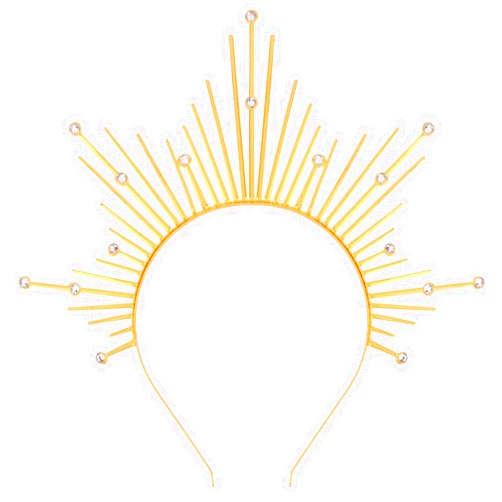 Atoden Halo Headband Mary Gold Halo Crown Greek Goddess Headpiece Sunburst Spiked Sun Headpiece Metal Renaissance Head Band Halloween Hair Accessories for Cosplay Costume Party Favors