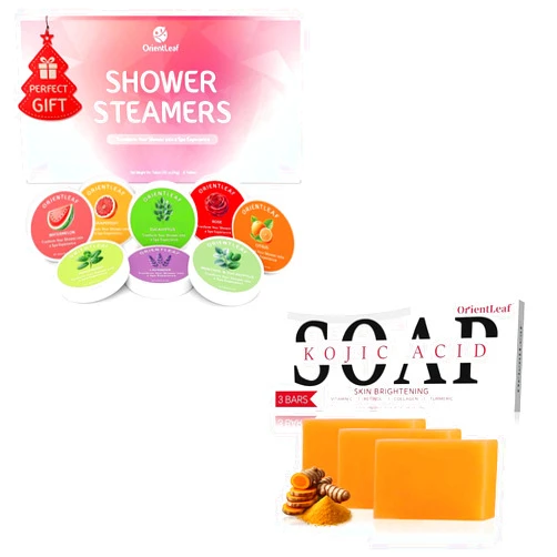 ORIENTLEAF Shower Steamers and Kojic Acid Soap