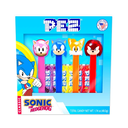 PEZ Sonic the Hedgehog PEZ Gift Set (Four PEZ Dispensers + Six Candy Refills)