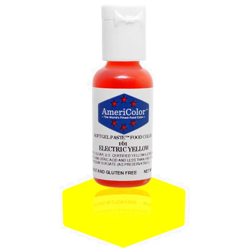 AmeriColor, Electric Yellow, 0.75 Ounce Bottle, Soft Gel Paste Food Colo