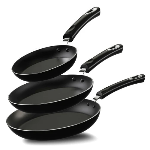 Utopia Kitchen Nonstick Frying Pan Set - 3 Piece Induction Bottom - 8 Inches, 9.5 Inches and 11 Inches - (Black)