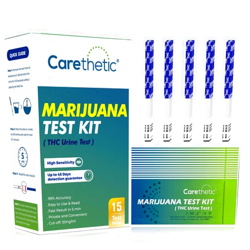 Carethetic Marijuana Test Kit (THC urine test) - 15 Individually Wrapped Strips - THC tests for home