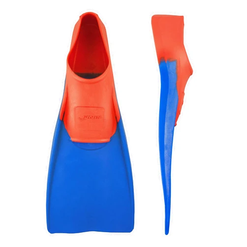 Finis Long Floating Rubber Fins - Comfortable Swimming Fins for Men, Women & Children - Great for Swim Training, Dive Gear, Snorkeling & More - Red & Blue - Size M (US Male 5-7 / US Female 6-8)