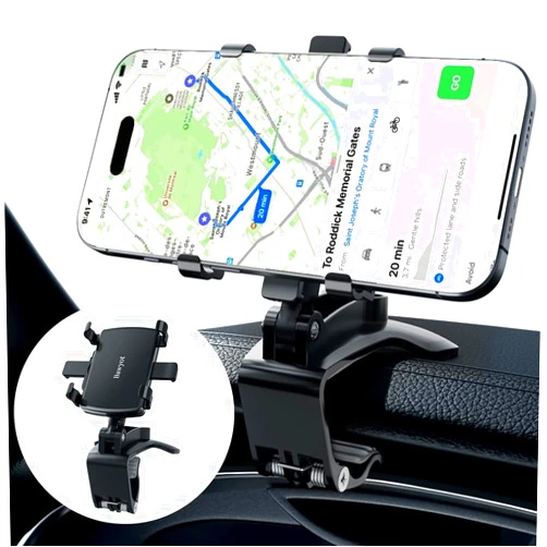 Bawyot Car Phone Holder Mount Dashboard Upgrade 360 Degree Rotation Rear View Mirror and Sun Visor Multifunctional Clip Design Car Universal Phone Mount Compatible with 4-7 inch cellphones