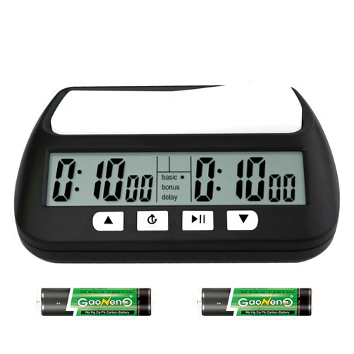 QINFIEY Digital Chess Clock Timer,QINFIEY Chess Timer for Board Games,Professional Chess Timer with Bonus Delay Count Down Up Function,Batteries Included