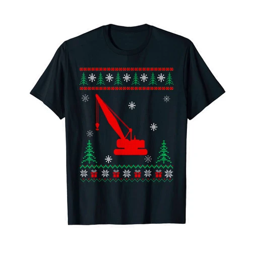 Crane Operator Ugly Christmas Gifts Co Xmas Matching Family Crane Operator Ugly Christmas Sweater T-Shirt