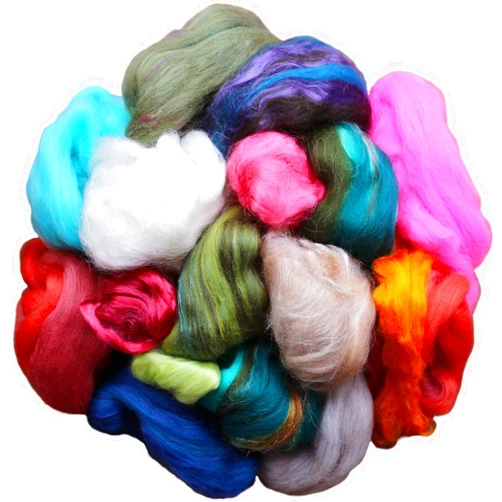 Living Dreams Yarn Assorted Merino Roving Ends & Mixed Fiber Waste - Bulk Top Fiber for Felting, Spinning & Blending