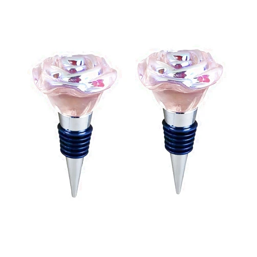 Adonisaon Wine Stopper Bottle Stopper Flower Wine Stoppers for Keeping Wine Champagne Fresh 2 Pcs Rose Wine Savers for Gifts Home Bar Holiday Party Wedding Decoration