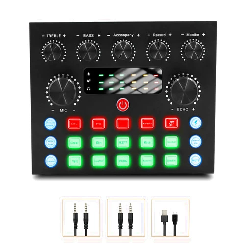 Generic Live Sound Card with Dj Mixer Effects & Voice Changer,Audio Mixer,Professional Sound Mixer Board,Live Sound Card Audio Mixer,Prefect for live Streaming/Podcasting/Gaming