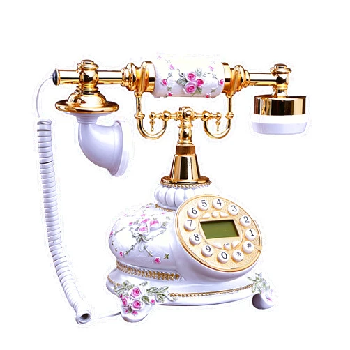 TelPal Antique Telephone, TelPal Corded Digital Vintage Telephone Classic European Retro Landline Telephone with Push Dial Buttons for Home Hotel Office Decor