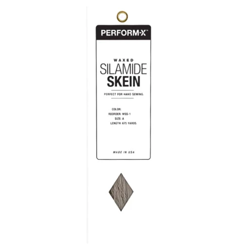 New Bedford Thread N.B.T.-Waxed Silamide Skeins Thread-Nylon,Silk Replacement for Hand Sewing-Grey