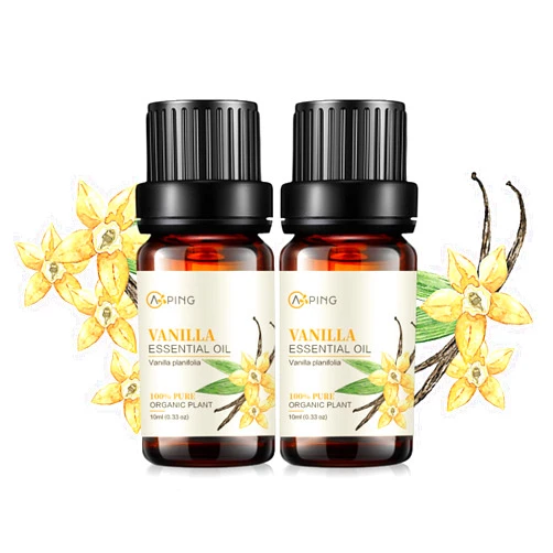 AOPING 2-Pack Vanilla Essential Oil - 100% Pure Organic Natural Plant (Vanilla planifolia) Vanilla Oil for Diffuser, Aroma, Spa, Massage, Yoga, Perfume, 2x10ML