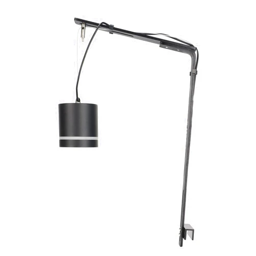 Lovemine Adjustable Lamp Stand Metal Floor Light Holder Lamp-Support Bracket Basking Lamp-Holder Black, for Glass Terrarium Heating-Light, Amphibian and Aquarium Tank (2 Set,Size:10.2X5.7in)