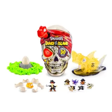 Smashers Dino Island Giant Skull (Megalodon Shark) by ZURU by ZURU with Over 30 Surprises, Mini Eggs and Figurines, Prehistoric Discovery Toy, Dinosaur Toys, Slime, Sand and More Age 5+ Megalodon Shark Giant