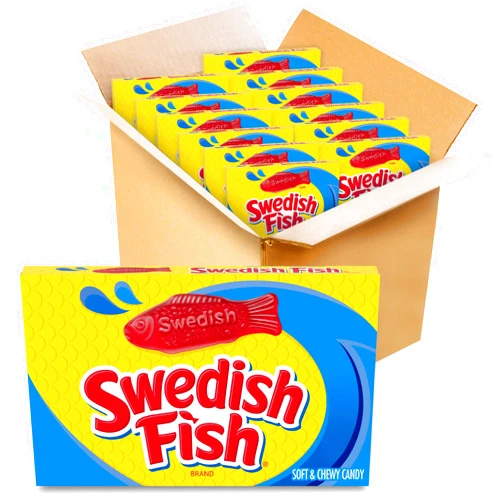 SWEDISH FISH Soft & Chewy Candy, 12 - 3.1 oz Boxes Original