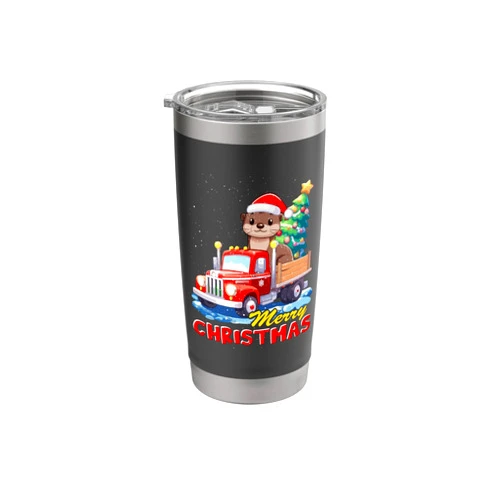 BCC Santa's Christmas Shirts & Jolly Gifts Otter Merry Christmas Tree Lighting Truck Ugly X-Mas Sweater Stainless Steel Insulated Tumbler
