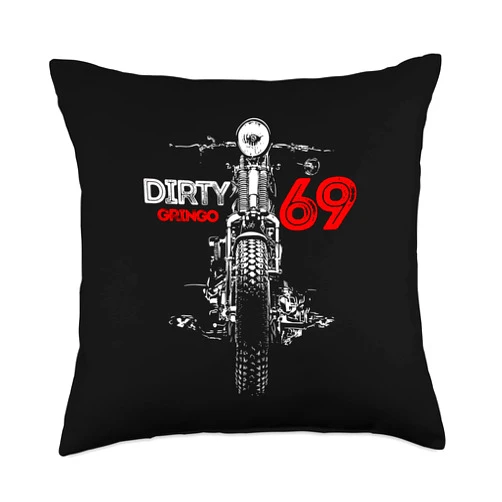 The Dirty Virgil Knowles Designs Motorcycle The Dirty Gringo 1969 Retro Rockabilly Springer Throw Pillow